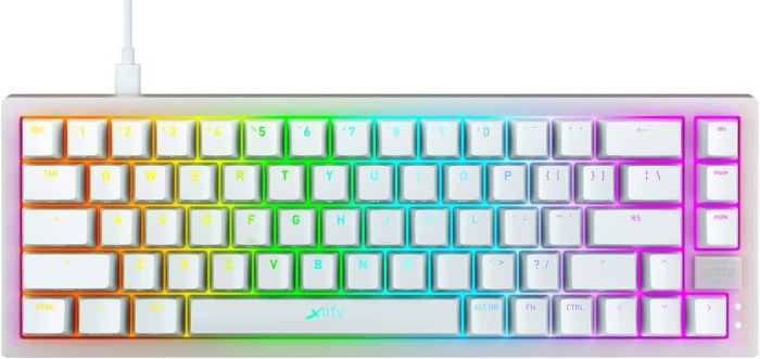Keyboard mechanical Xtrfy K5 68Key, Kailh Red, USB-A, EN/UA, Hot-swap, RGB, Чорний