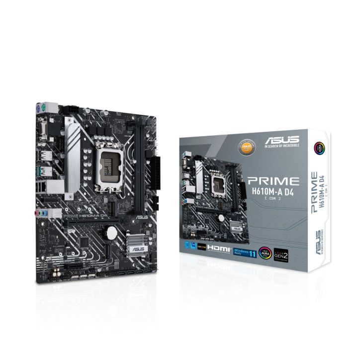 Материнcкая плата ASUS PRIME H610M-A D4-CSM s1700 H610 2xDDR4 M.2 HDMI D-Sub DP mATX