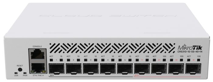 Комутатор MikroTik netFiber9 Cloud Router Switch MikroTiK CRS310-1G-5S-4S+IN