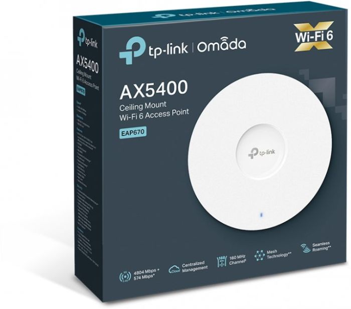 Точка доступа TP-LINK  AX5400 1x2.5GE, PoE TP-Link EAP670