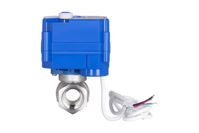 Кран шаровый с электроприводом 2E HC220B, 1/2", 220В, 5Вт, 10 (16) бар, 7 сек, совместим с Ajax