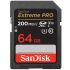 Карта памяти SanDisk SD   64GB C10 UHS-I U3 R200/W90MB/s Extreme Pro V30