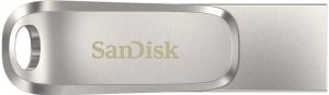 Накопитель SanDisk   64GB USB 3.1 Type-A + Type-C Dual Drive Luxe Серебристый