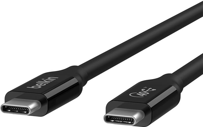 Кабель USB-C > USB-C зарядки/синхронизации Belkin 0.8м, 100Вт, Type-С, USB4, 40Гбс, черный