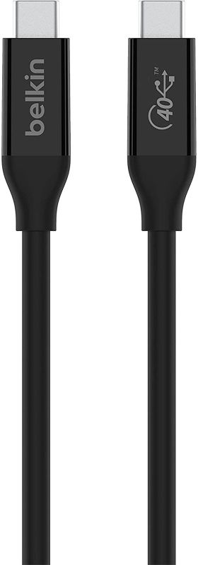 Кабель USB-C > USB-C зарядки/синхронизации Belkin 0.8м, 100Вт, Type-С, USB4, 40Гбс, черный