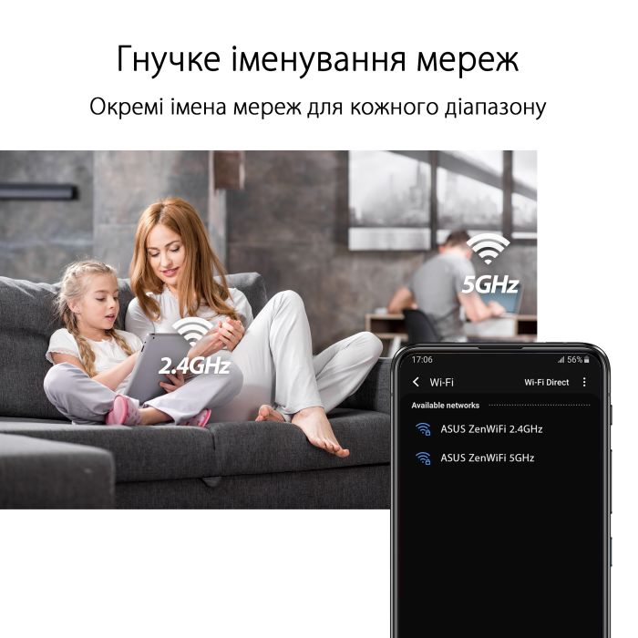 Система WiFi-Mesh ASUS ZenWiFi XD5 AX3000, 1xGE LAN, 1xGE WAN, 3мод