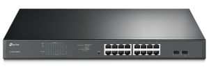 Комутатор TP-LINK  16xGE (16xPoE), 2xSFP, 192Вт, WebSmart TP-Link TL-SG1218MPE