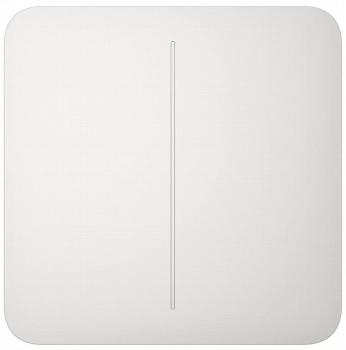 Кнопка для двухклавишного выключателя Ajax SoloButton 2-gang for LightSwitch, Jeweler, беспроводной, белый