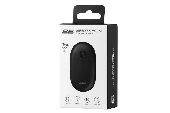 Mouse 2E MF300 Silent, WL/BT, graphite-black