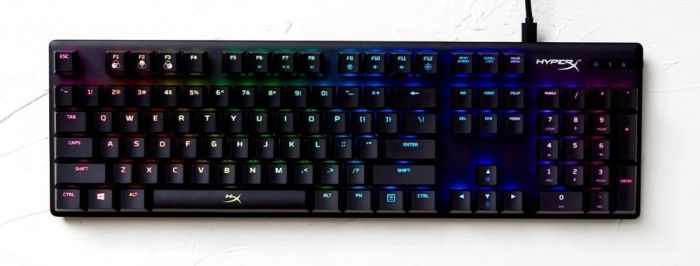 HyperX mechanical keyboard Alloy Origins PBT 104key, AqUK, USB-A, EN/UA, RGB, black