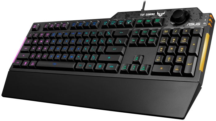 Клавіатура мембранна ASUS TUF Gaming K1, 104key, USB-A, EN/UK, RGB, чорний