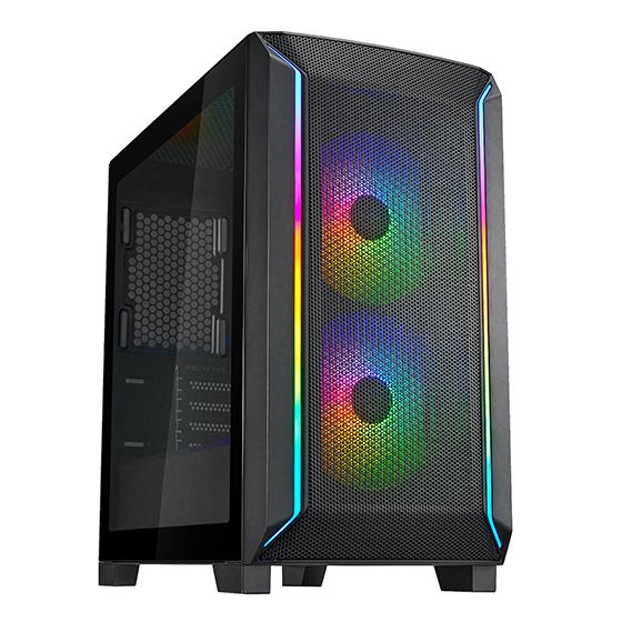 Корпус SilverStone Fara FA312Z-BG без БП 2xUSB3.0 2x140мм ARGB VGA 365мм LCS ready TG Side Panel mATX чёрный
