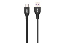 Кабель USB-A > USB-C заряджання/синхронізації 2E 1м, Type-C, Glow, чорний
