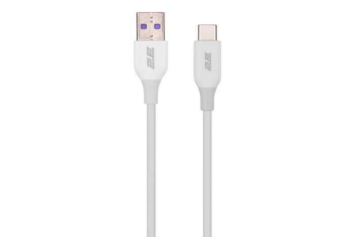 2E Сable USB-A > USB-C charge/data, 1m, Type-C, Glow, white