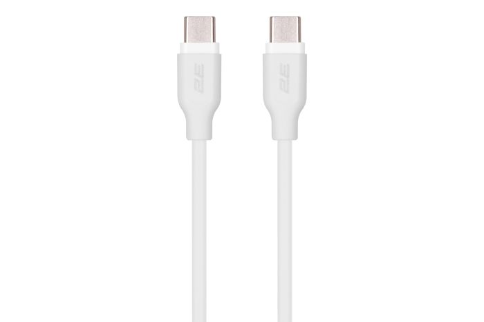 Кабель USB-C > USB-C зарядки/синхронизации 2E 1м, 60Вт Type-C, Glow, белый