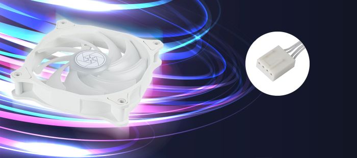 SilverStone Case Fan Air Blazer 120RW-ARGB, 120mm, 600-2200rpm, 4pin PWM, 3pin +5VARGB, 7.4-35.6dBa, W,hite