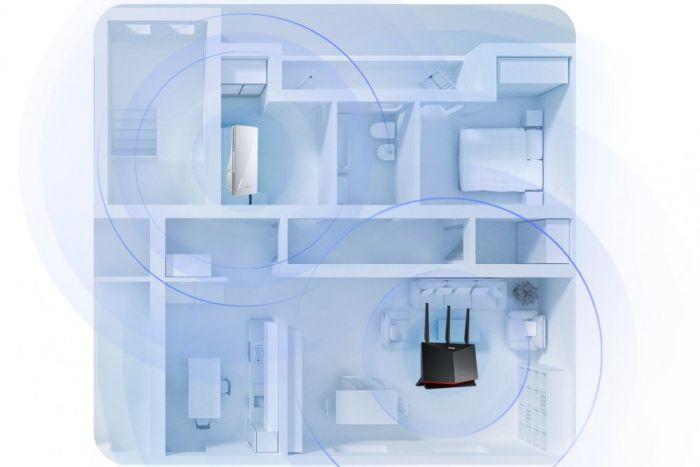 Расширитель покрытия WiFi  ASUS RP-AX58 AX3000 1xGE LAN, MESH