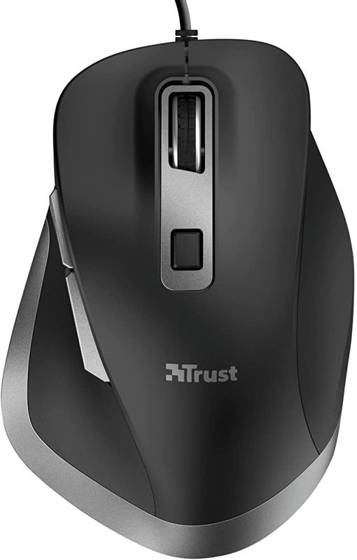 Mouse Trust Fyda Comfortable ECO, USB-A, Чорно-сірий