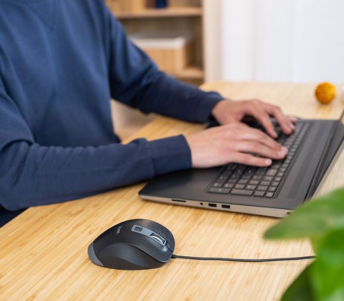 Mouse Trust Fyda Comfortable ECO, USB-A, Чорно-сірий
