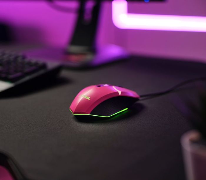 Mouse Trust GXT 109 FELOX, RGB, USB-A, Рожевий