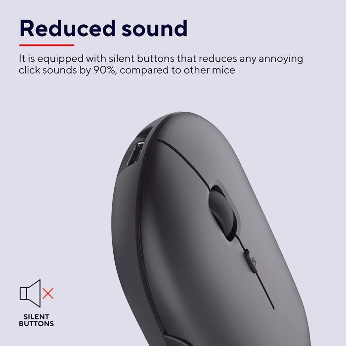 Мышь Trust Puck Rechargeable,  Ultra-Thin,  BT/WL,  Silent,  Чорний
