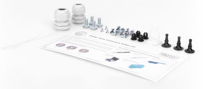 Оптична панель DIGITUS 19' 1U, 6xLC duplex, incl, Splice Cass, OM3 Color Pigtails, Adapter