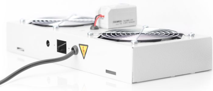 Блок вентиляторов DIGITUS 19" Roof Wall Mount, 2 вентилятора, термостат, RAL 7035