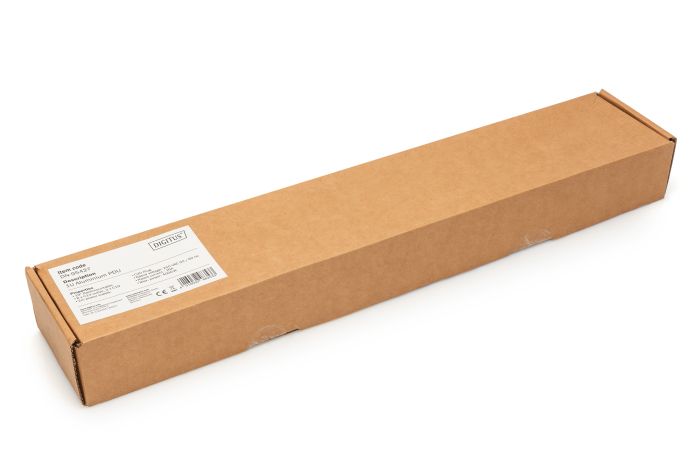 DIGITUS 1U Aluminum PDU, rackmountable, 8 x C13, 2 x C19 16A, 230VAC, 50/60Hz, IEC C20 plug