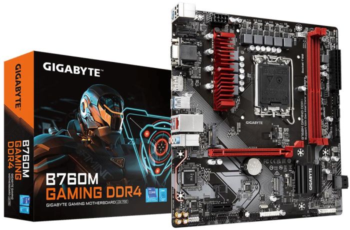 Материнская плата GIGABYTE B760M GAMING DDR4 s1700 B760 2xDDR4 HDMI DP mATX