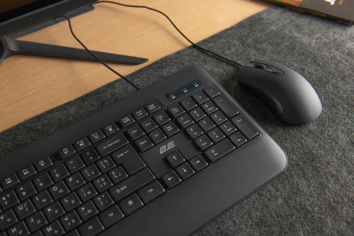Клавіатура мембранна 2E KS109 104key, USB-A, EN/UK/RU, чорний