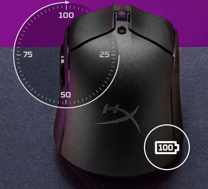 Мишь HyperX Pulsefire Haste 2, RGB, USB-A/WL/BT, черный