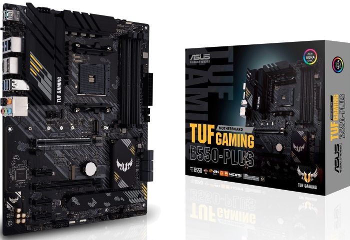Материнcкая плата ASUS TUF GAMING B550-PLUS sAM4 B550 4xDDR4 M.2 HDMI DP ATX
