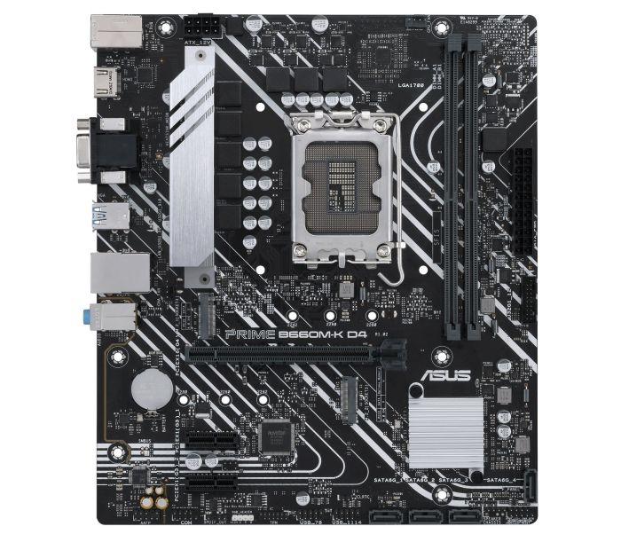 Материнcкая плата ASUS PRIME B660M-K D4 s1700 B660 2xDDR4 M.2 HDMI D-Sub mATX