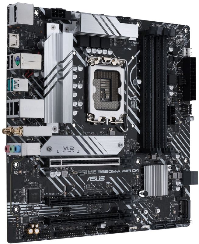 ASUS Motherboard PRIME B660M-A WIFI D4 s1700 B660 4xDDR4 M.2 HDMI DP Wi-Fi BT mATX