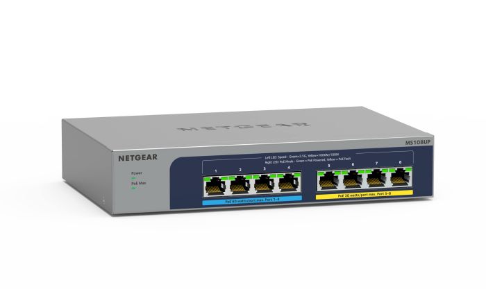 Комутатор NETGEAR MS108UP 8x2.5GE PoE, 230Вт, Некерований