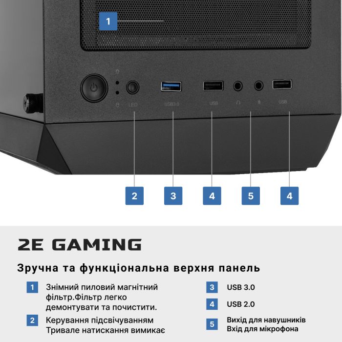 Комп’ютер персональний 2E Complex Gaming AMD R5-5500, 16Gb, F500GB, NVD3050-8, B550, G338, 550W, FreeDos