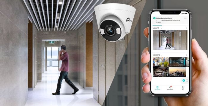 IP-Камера TP-LINK VIGI C440-4, PoE, 4Мп, 4 мм, H265+, IP66, Turret, цветное ночное видение, внутренняя