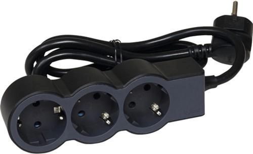 Подовжувач Legrand стандарт, 3хSchuko, 16А, 5м, чорний