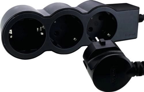 Подовжувач Legrand стандарт, 3хSchuko, 16А, 5м, чорний