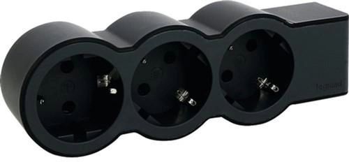 Подовжувач Legrand стандарт, 3хSchuko, 16А, без кабелю, чорний