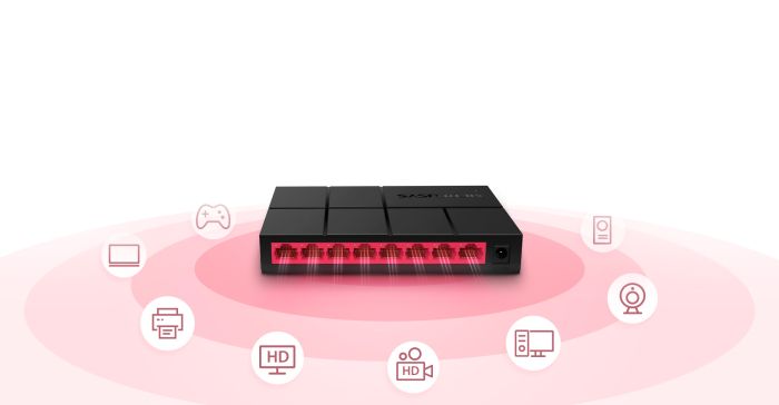 Комутатор MERCUSYS  8xGE, Некерований Mercusys MS108G