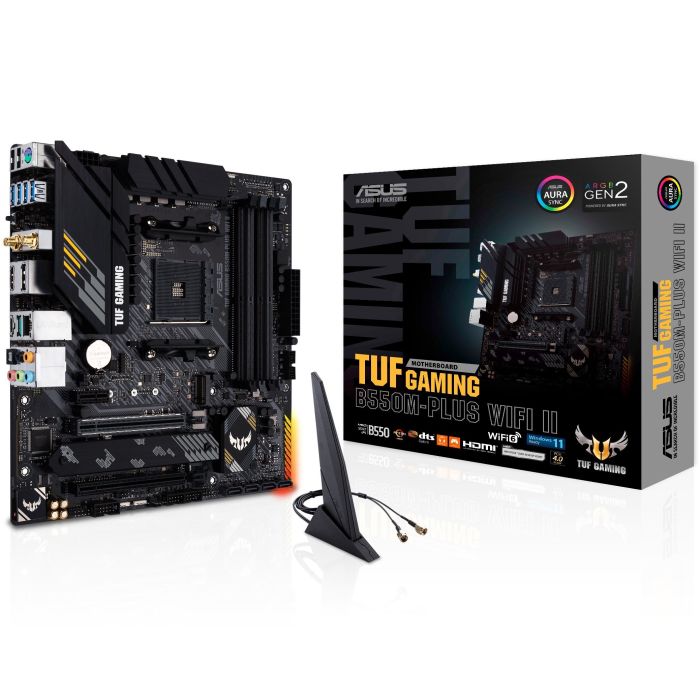 Материнcкая плата ASUS TUF GAMING B550M-PLUS WIFI II sAM4 B550 4xDDR4 M.2 HDMI DP Wi-Fi BT mATX