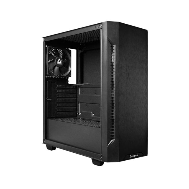 Корпус CHIEFTEC Elox AS-01B, без БП, 2xUSB3.2, 1xUSB2.0, 1x120мм, Sound insulated panels, VGA 320мм, LCS ready, ATX, черный