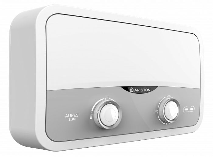 Водонагреватель Ariston Aures SF 5.5 COM электрический проточный, 5.5 кВт, 3.1 л/мин, A