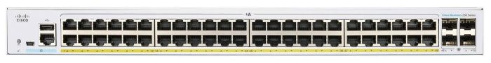 Комутатор Cisco CBS250 48xGE, PoE, 4x10G SFP+, Smart