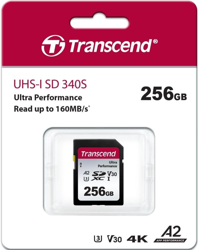 Карта памяти Transcend SD 256GB C10 UHS-I U3 A2 R160/W90MB/s 4K