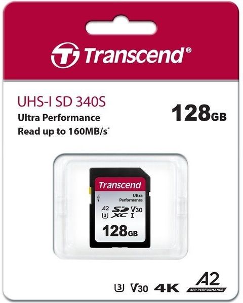 Карта памяти Transcend SD 128GB C10 UHS-I U3 A2 R160/W90MB/s 4K