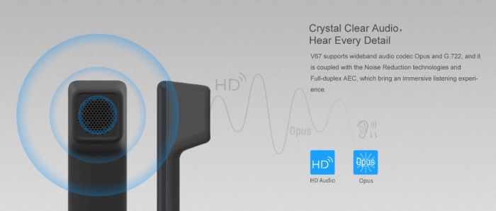 IP-Phone  2xGE LAN, 1xUSB-A, BT 4.2, Wi-Fi, 20 SIP line, SW Linux, PoE, 7" color screen, 116 DSS key, camera 1080p30, Android 9.0 Fanvil V67