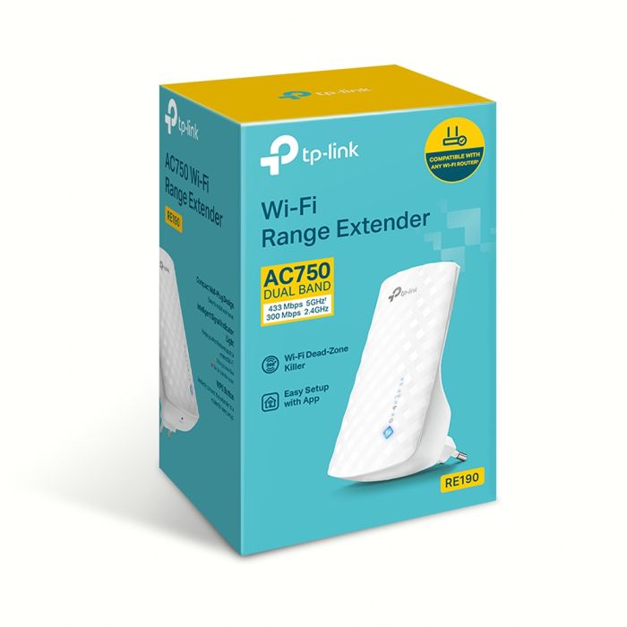 Розширювач покриття WiFi TP-LINK  AC750, MESH TP-Link RE190