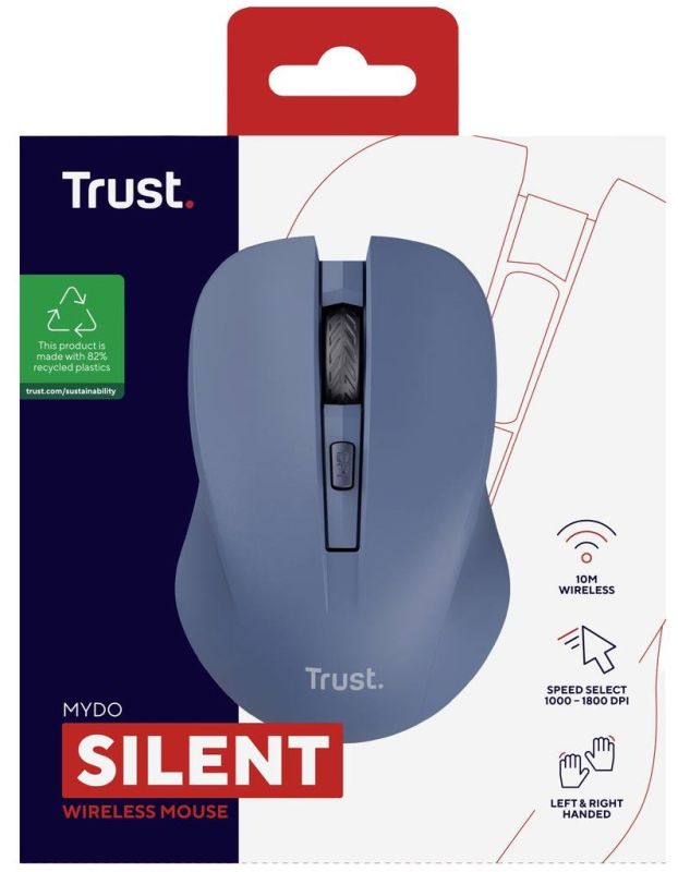Мышь Trust MYDO SILENT, WL, Синій